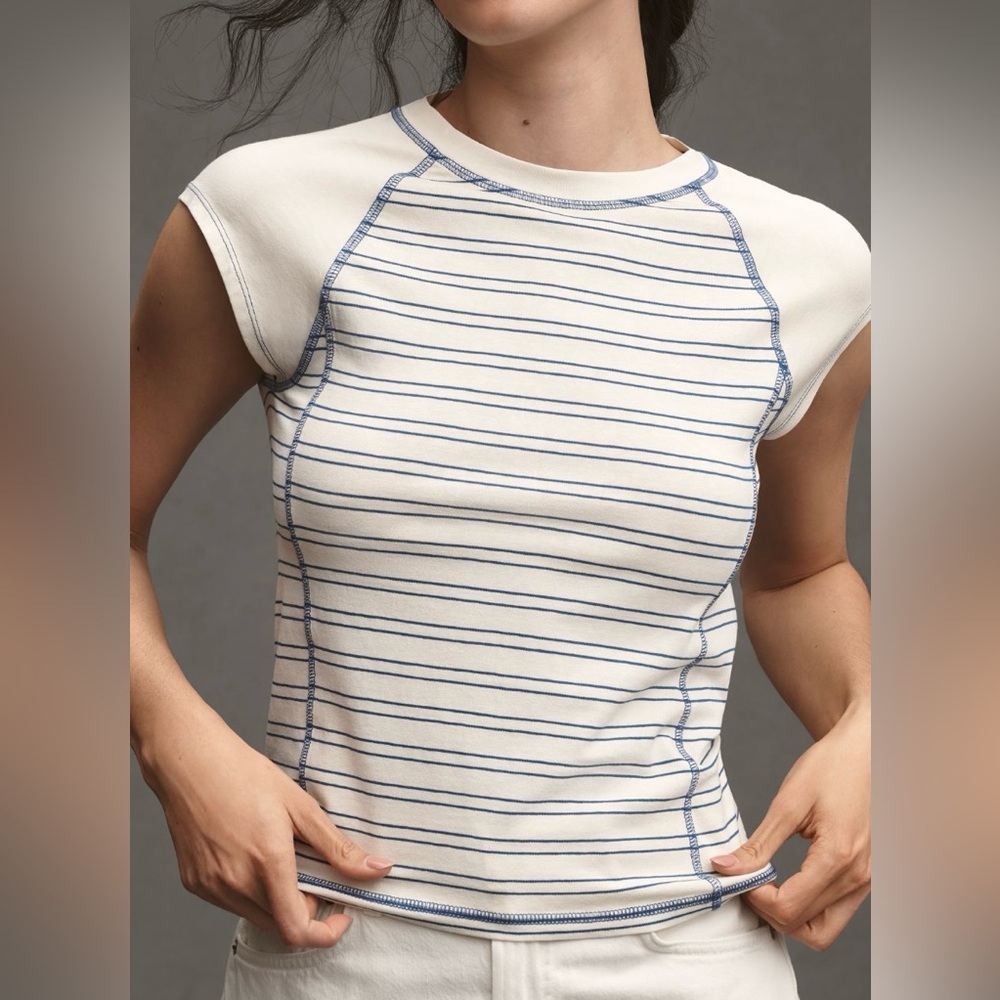 Pilcro Striped Women’s Shirt - Blue and White.NWOT.